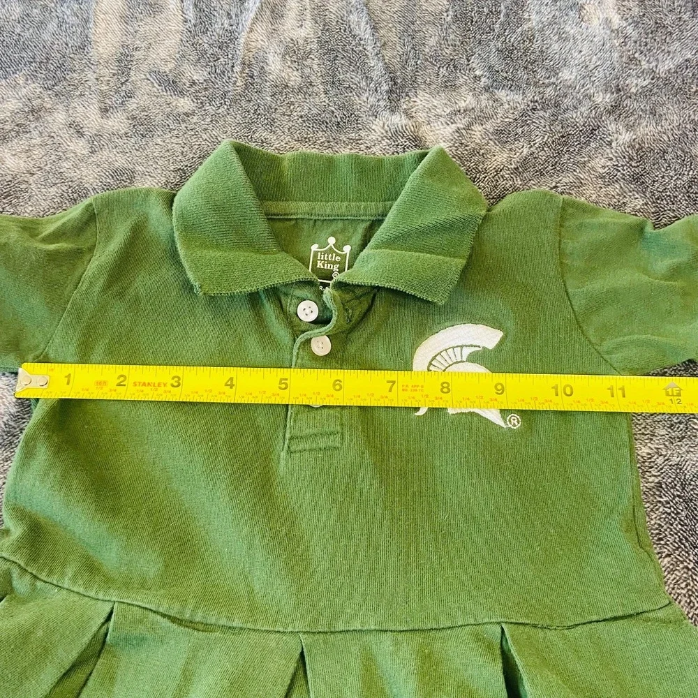 Michigan State Spartans LIttle King Polo Green Dress 18‎ mo Embroidered Logo
